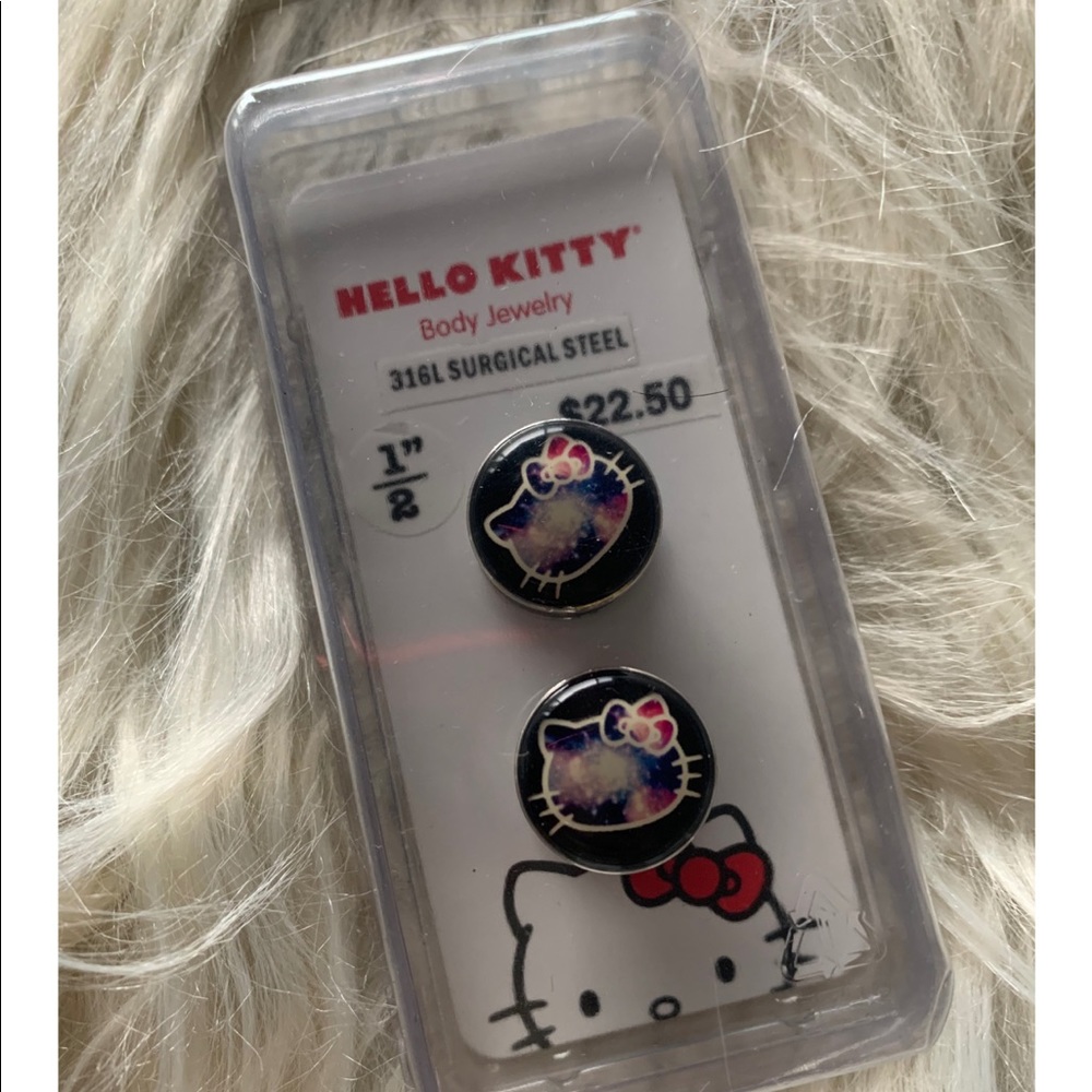 Hello Kitty Galaxy Spool Gauge Plugs Earrings